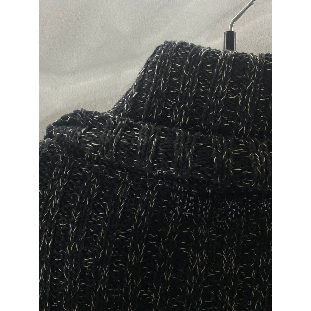 FREE PEOPLE Women's Black Twisted Cable Knit Cuffed Turtleneck Sweater SZ M - Picture 4 of 9